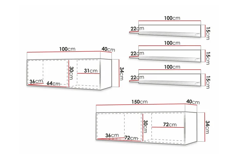 Dunvegan Möbelset För Vardagsrum Black - Oppbevaring - Oppbevaringsmøbler - Møbelsett til stue