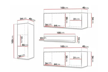 Dunvegan Möbelset För Vardagsrum Black - Oppbevaring - Oppbevaringsmøbler - Møbelsett til stue