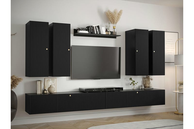 Dunvegan Möbelset För Vardagsrum Black - Oppbevaring - Oppbevaringsmøbler - Møbelsett til stue