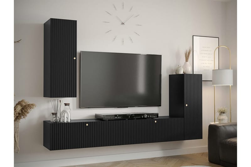 Dunvegan Möbelset För Vardagsrum Black - Oppbevaring - Oppbevaringsmøbler - Møbelsett til stue