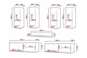 Dunvegan Möbelset För Vardagsrum Black - Oppbevaring - Oppbevaringsmøbler - Møbelsett til stue