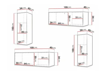 Dunvegan Möbelset För Vardagsrum Black - Oppbevaring - Oppbevaringsmøbler - Møbelsett til stue