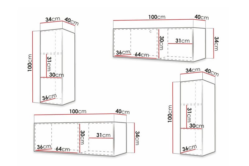 Dunvegan Möbelset För Vardagsrum Black - Oppbevaring - Oppbevaringsmøbler - Møbelsett til stue