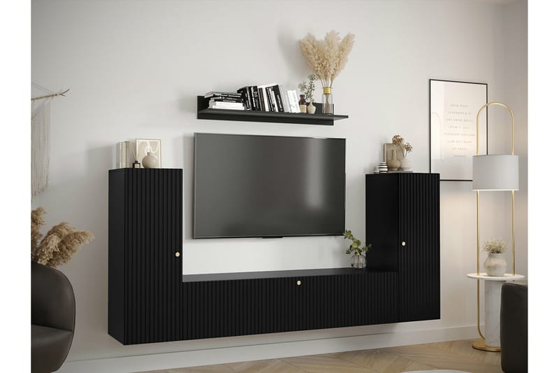 Dunvegan Möbelset För Vardagsrum Black - Oppbevaring - Oppbevaringsmøbler - Møbelsett til stue