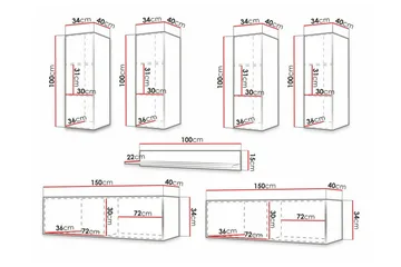 Dunvegan Möbelset För Vardagsrum White - Oppbevaring - Oppbevaringsmøbler - Møbelsett til stue