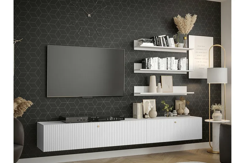 Dunvegan Möbelset För Vardagsrum White - Oppbevaring - Oppbevaringsmøbler - Møbelsett til stue