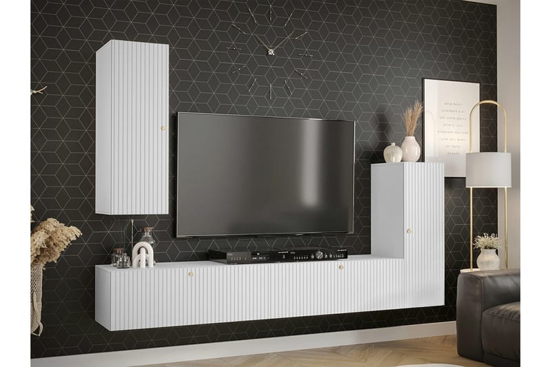 Dunvegan Möbelset För Vardagsrum White - Oppbevaring - Oppbevaringsmøbler - Møbelsett til stue