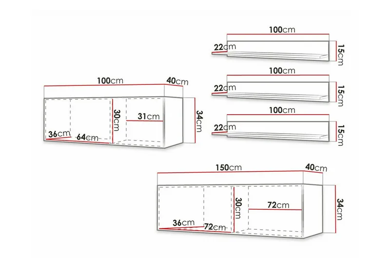 Dunvegan Möbelset För Vardagsrum White - Oppbevaring - Oppbevaringsmøbler - Møbelsett til stue