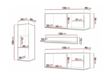Dunvegan Möbelset För Vardagsrum White - Oppbevaring - Oppbevaringsmøbler - Møbelsett til stue