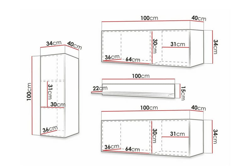 Dunvegan Möbelset För Vardagsrum White - Oppbevaring - Oppbevaringsmøbler - Møbelsett til stue