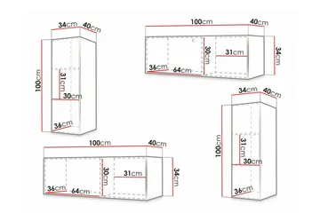 Dunvegan Möbelset För Vardagsrum White - Oppbevaring - Oppbevaringsmøbler - Møbelsett til stue