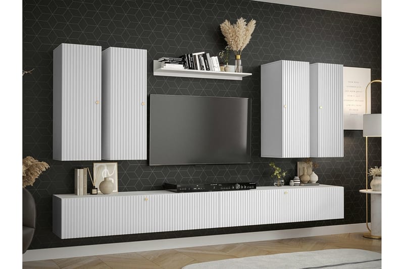 Dunvegan Möbelset För Vardagsrum White - Oppbevaring - Oppbevaringsmøbler - Møbelsett til stue