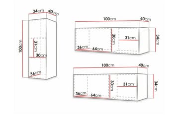 Dunvegan Möbelset För Vardagsrum White - Oppbevaring - Oppbevaringsmøbler - Møbelsett til stue