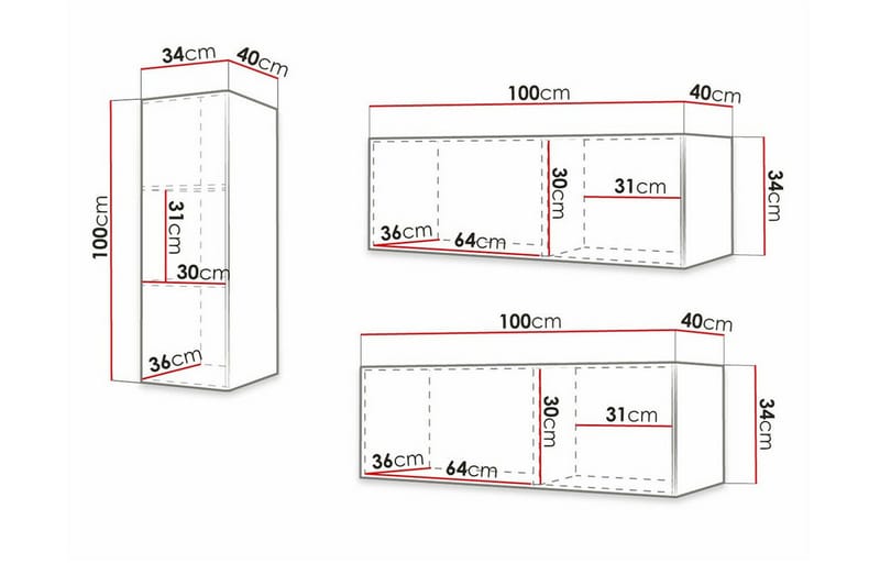 Dunvegan Möbelset För Vardagsrum White - Oppbevaring - Oppbevaringsmøbler - Møbelsett til stue