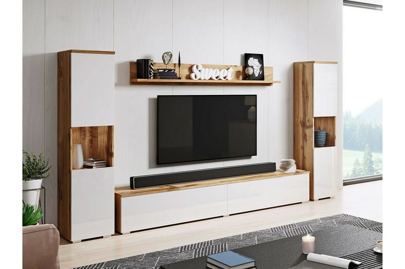 Galbally Möbelset För Vardagsrum Brown - Oppbevaring - Oppbevaringsmøbler - Møbelsett til stue