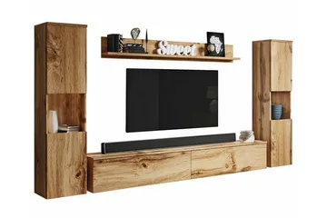 Galbally Möbelset För Vardagsrum Brown - Oppbevaring - Oppbevaringsmøbler - Møbelsett til stue