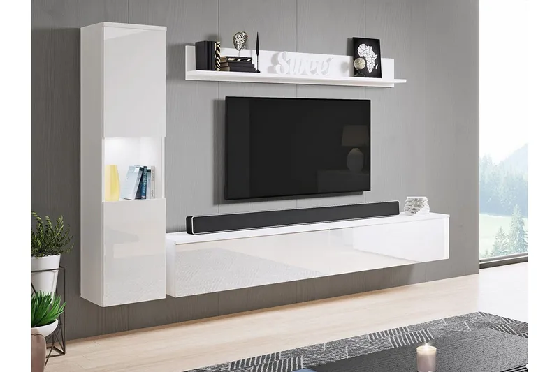 Galbally Möbelset För Vardagsrum White - Oppbevaring - Oppbevaringsmøbler - Møbelsett til stue