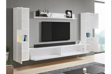 Galbally Möbelset För Vardagsrum White - Oppbevaring - Oppbevaringsmøbler - Møbelsett til stue