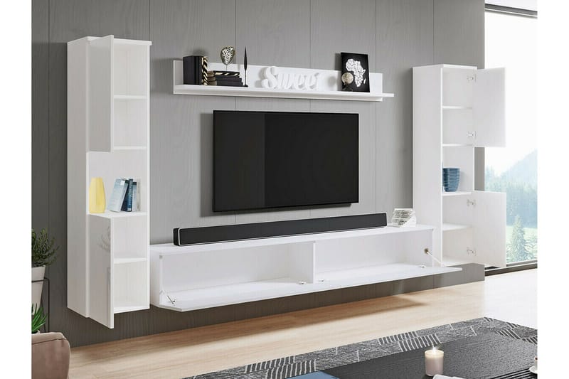 Galbally Möbelset För Vardagsrum White - Oppbevaring - Oppbevaringsmøbler - Møbelsett til stue