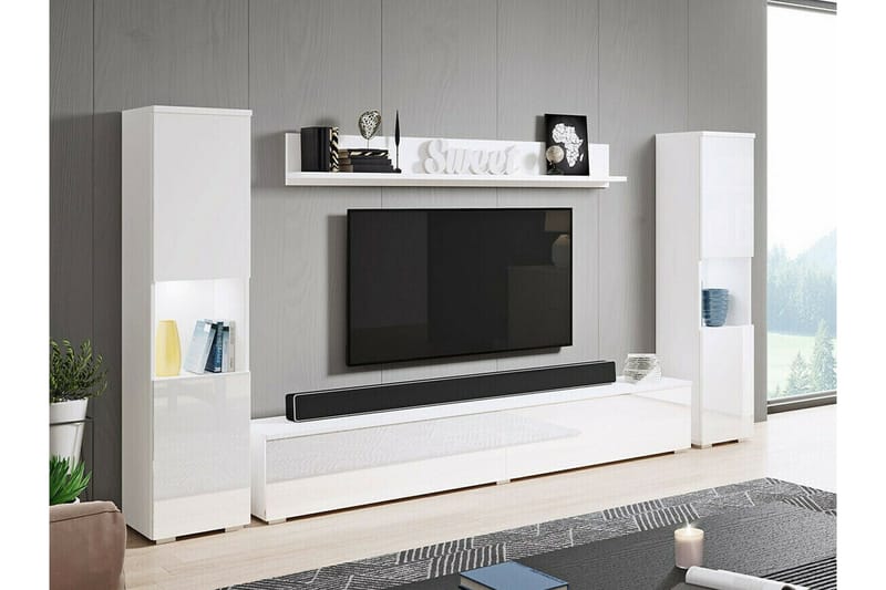 Galbally Möbelset För Vardagsrum White - Oppbevaring - Oppbevaringsmøbler - Møbelsett til stue