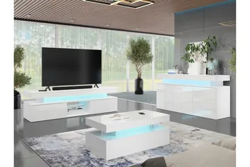 Glenndale Møbelsett For Stue - Hvid - Oppbevaring - Oppbevaringsmøbler - Møbelsett til stue