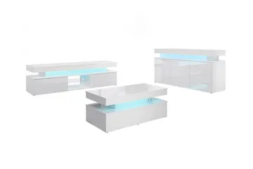 Glenndale Møbelsett For Stue - Hvid - Oppbevaring - Oppbevaringsmøbler - Møbelsett til stue