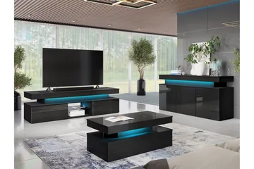 Glenndale Møbelsett For Stue - Svart - Oppbevaring - Oppbevaringsmøbler - Møbelsett til stue