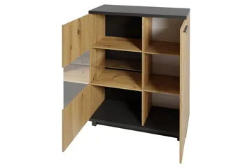 Ines Stuesett - Eik/Svart - Oppbevaring - Oppbevaringsmøbler - Møbelsett til stue