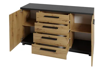 Ines Stuesett - Eik/Svart - Oppbevaring - Oppbevaringsmøbler - Møbelsett til stue