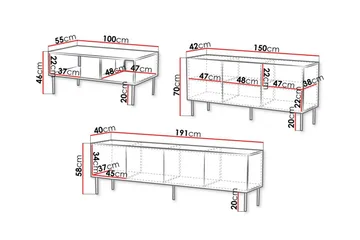 Juniskär Møbelsett Stue med TV-benk - Skjenk & Sofabord - Brun / Tre / Valnøtt - Oppbevaring - Oppbevaringsmøbler - Møbelsett til stue