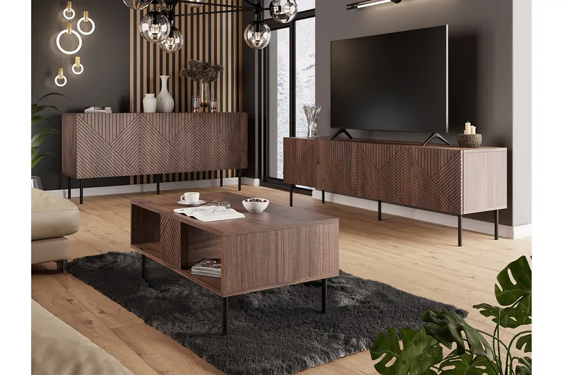 Juniskär Møbelsett Stue med TV-benk - Skjenk & Sofabord - Brun / Tre / Valnøtt - Oppbevaring - Oppbevaringsmøbler - Møbelsett til stue