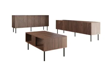 Juniskär Møbelsett Stue med TV-benk - Skjenk & Sofabord - Brun / Tre / Valnøtt - Oppbevaring - Oppbevaringsmøbler - Møbelsett til stue