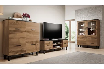 Kardos Stuesett - Natur/Svart - Oppbevaring - Oppbevaringsmøbler - Møbelsett til stue