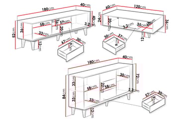 Kintore Møbelsett for stue - Brun - Oppbevaring - Oppbevaringsmøbler - Møbelsett til stue