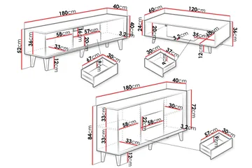 Kintore Møbelsett for stue - Brun - Oppbevaring - Oppbevaringsmøbler - Møbelsett til stue