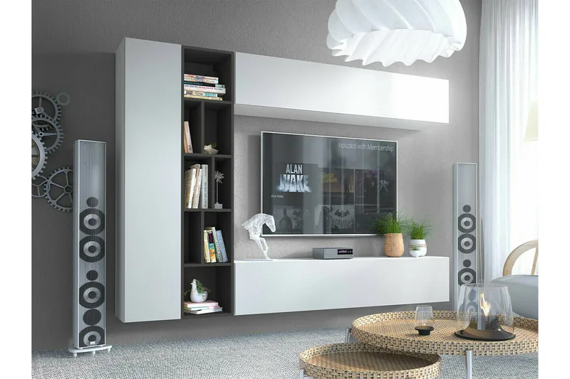 Kintore Møbelsett for stue - Hvid - Oppbevaring - Oppbevaringsmøbler - Møbelsett til stue