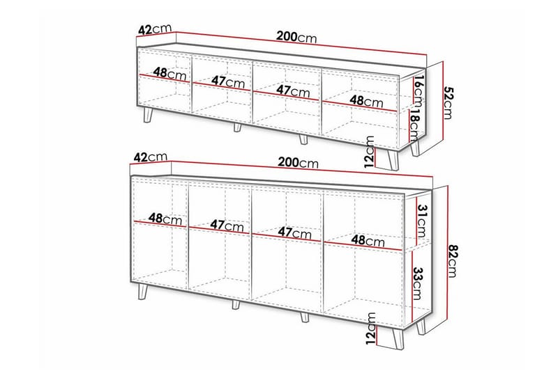 Kintore Möbelset För Vardagsrum Black - Oppbevaring - Oppbevaringsmøbler - Møbelsett til stue