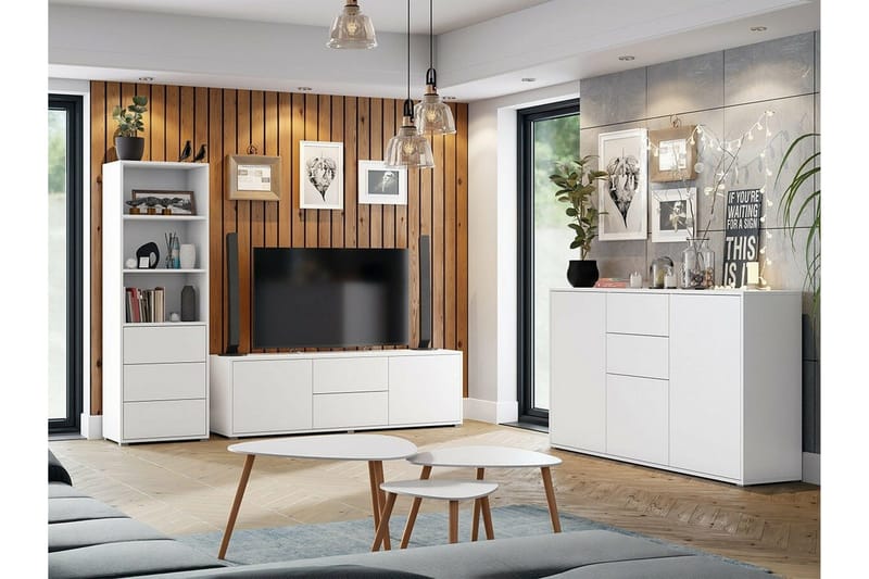 Kintore Möbelset För Vardagsrum White - Oppbevaring - Oppbevaringsmøbler - Møbelsett til stue