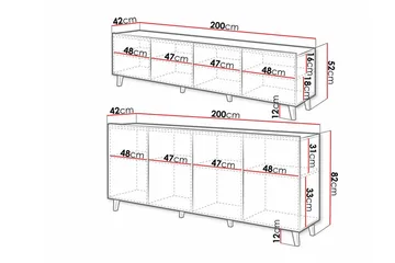 Kintore Möbelset För Vardagsrum White - Oppbevaring - Oppbevaringsmøbler - Møbelsett til stue
