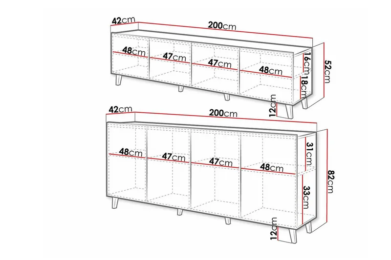 Kintore Möbelset För Vardagsrum White - Oppbevaring - Oppbevaringsmøbler - Møbelsett til stue