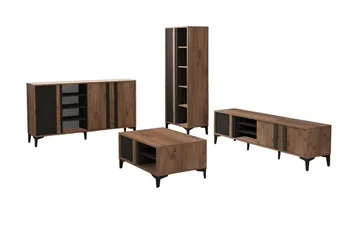 Lacin Møbelsett til stuen - Antrasitt - Oppbevaring - Oppbevaringsmøbler - Møbelsett til stue