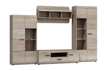 Link Mediamøbler 300x54x194 cm - Beige / Grå - Oppbevaring - Oppbevaringsmøbler - Møbelsett til stue