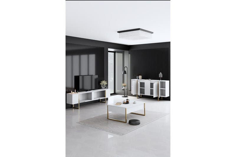 Luxe Møbelsett til stuen - Hvit - Oppbevaring - Oppbevaringsmøbler - Møbelsett til stue