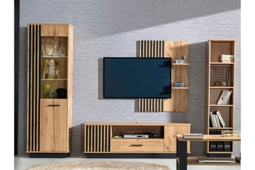 Møbelsett til stuen - Svart|Eik - Oppbevaring - Oppbevaringsmøbler - Møbelsett til stue