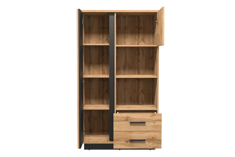 Møbelsett til stuen - Svart|Eik - Oppbevaring - Oppbevaringsmøbler - Møbelsett til stue