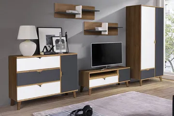 Memone Møbelsett Stue - Beige / Grå /  Hvit - Oppbevaring - Oppbevaringsmøbler - Møbelsett til stue