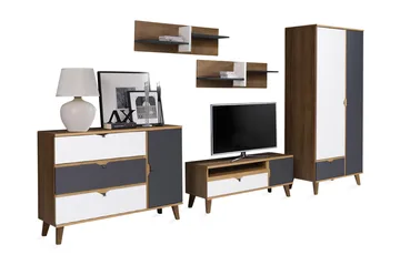 Memone Møbelsett Stue - Beige / Grå /  Hvit - Oppbevaring - Oppbevaringsmøbler - Møbelsett til stue