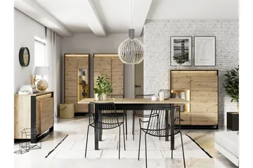 Quant Stuesett - Eik/Svart - Oppbevaring - Oppbevaringsmøbler - Møbelsett til stue