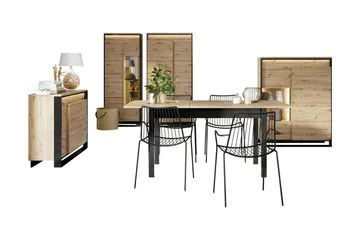 Quant Stuesett - Eik/Svart - Oppbevaring - Oppbevaringsmøbler - Møbelsett til stue