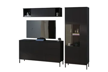 Querty Stuesett 3 Deler - Svart - Oppbevaring - Oppbevaringsmøbler - Møbelsett til stue